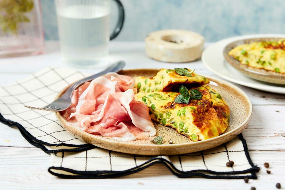 Frittata di piselli e menta con Prosciutto di San Daniele San Daniele Magazine