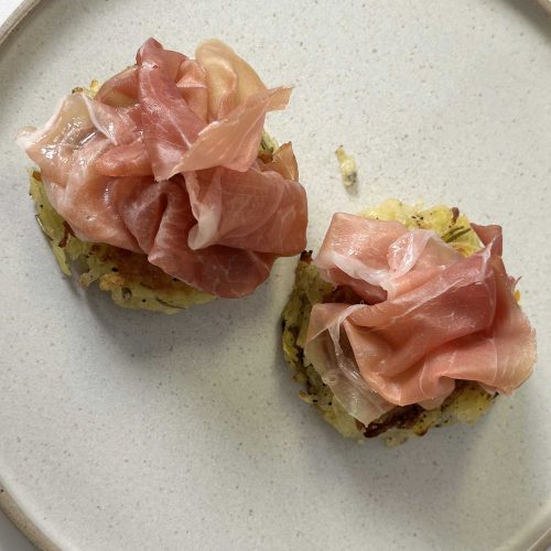 rosti di patate con Prosciutto di San Daniele